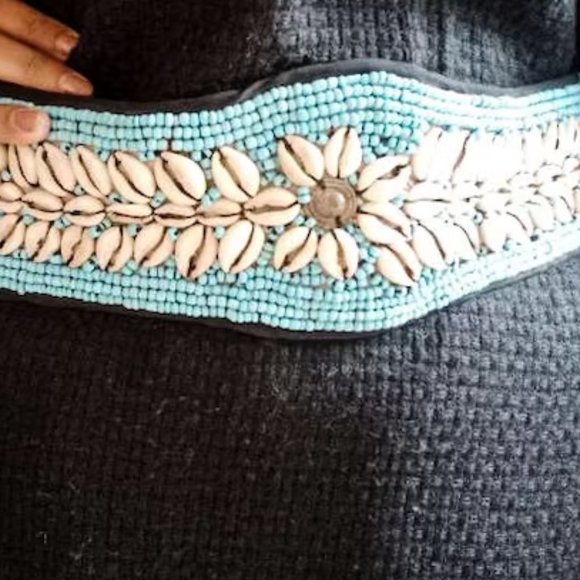 Vintage Afghan Beaded Shell Belt: Tribal Belly Dance Jewelry main image 9